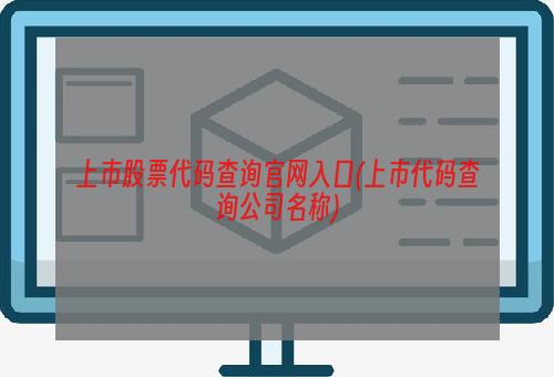 上市股票代码查询官网入口(上市代码查询公司名称)