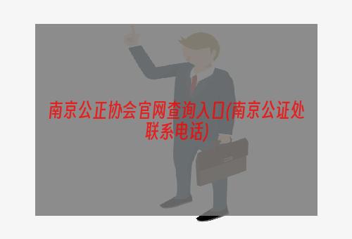 南京公正协会官网查询入口(南京公证处联系电话)