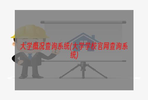 大学概况查询系统(大学学校官网查询系统)