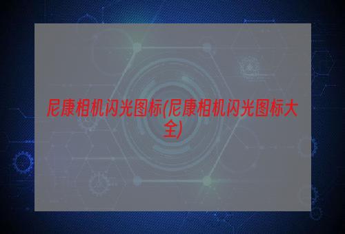 尼康相机闪光图标(尼康相机闪光图标大全)