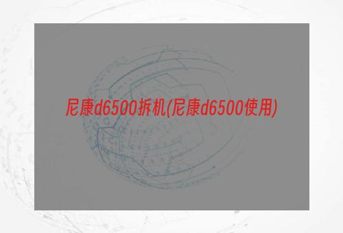 尼康d6500拆机(尼康d6500使用)