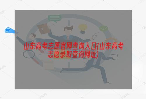 山东高考志愿官网查询入口(山东高考志愿录取查询网址)