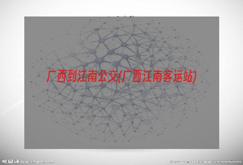 广西到江南公交(广西江南客运站)