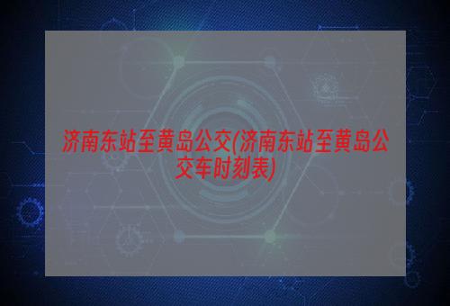 济南东站至黄岛公交(济南东站至黄岛公交车时刻表)