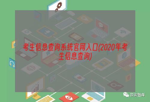 考生信息查询系统官网入口(2020年考生信息查询)