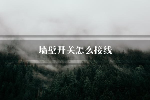 墙壁开关怎么接线(墙壁接线电路)