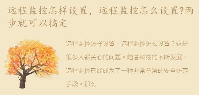 远程监控怎么设置?两步就可以搞定