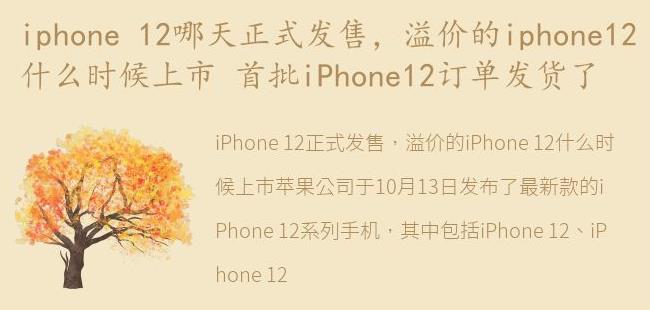 溢价的iphone12什么时候上市 首批iPhone12订单发货了