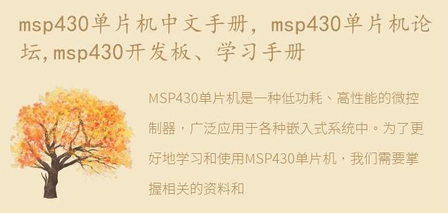 msp430单片机论坛,msp430开发板、学习手册