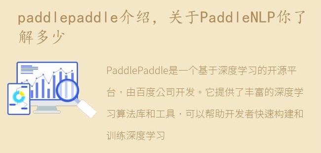 关于PaddleNLP你了解多少(paddles)