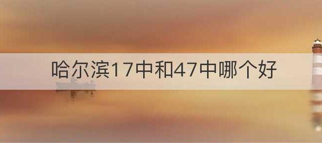 哈尔滨17中和47中哪个好(哈尔滨17中还是47中好)