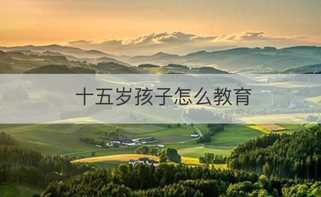 十五岁孩子怎么教育(十五岁孩子怎么教育好)