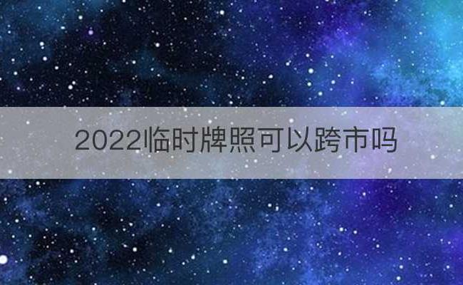 2022临时牌照可以跨市吗(临时牌照可以跑外省吗)