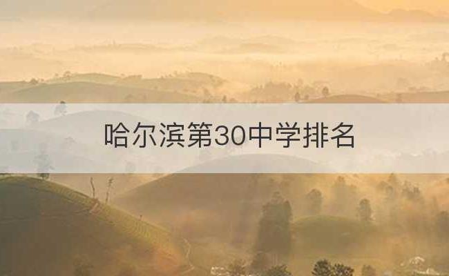 哈尔滨第30中学排名(哈尔滨中学配额排名)