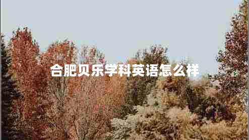 合肥贝乐学科英语怎么样