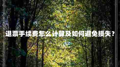 退票手续费怎么计算及如何避免损失？