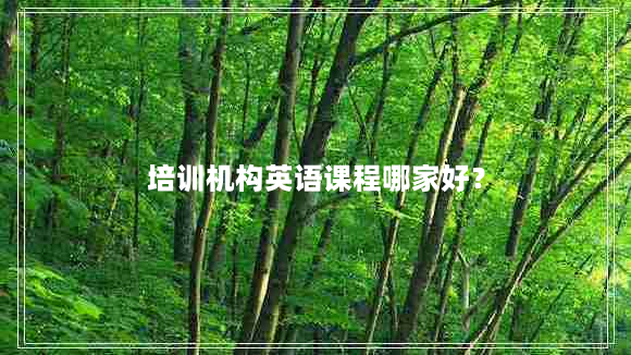 培训机构英语课程哪家好？