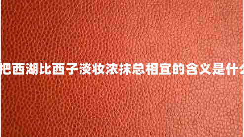 欲把西湖比西子淡妆浓抹总相宜的含义是什么？