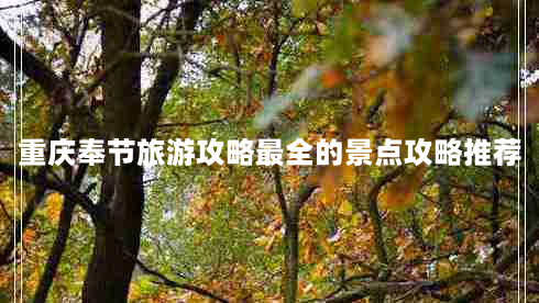 重庆奉节旅游攻略最全的景点攻略推荐