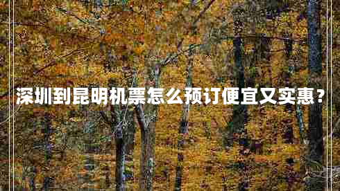 深圳到昆明机票怎么预订便宜又实惠？