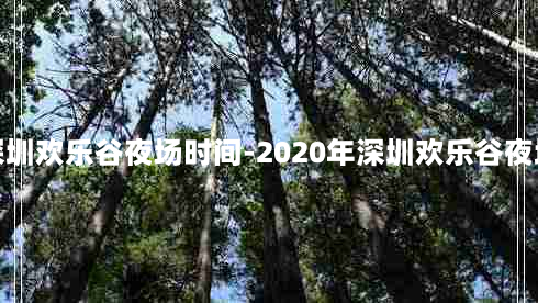 深圳欢乐谷夜场时间-2020年深圳欢乐谷夜场