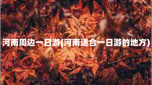 河南周边一日游(河南适合一日游的地方)