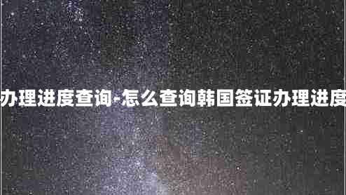 签证办理进度查询-怎么查询韩国签证办理进度查询