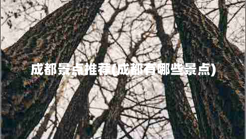 成都景点推荐(成都有哪些景点)