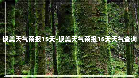 坝美天气预报15天-坝美天气预报15天天气查询