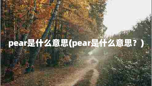 pear是什么意思(pear是什么意思？)