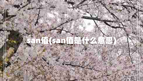 san值(san值是什么意思)