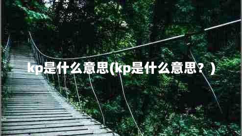 kp是什么意思(kp是什么意思？)