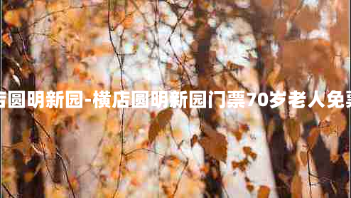 横店圆明新园-横店圆明新园门票70岁老人免票吗