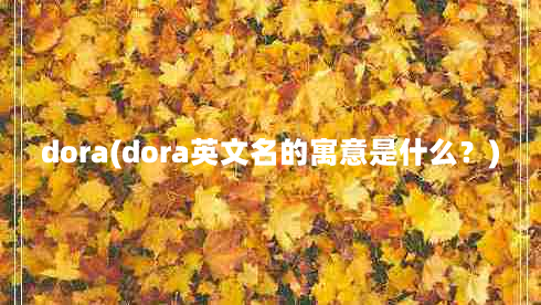 dora(dora英文名的寓意是什么？)