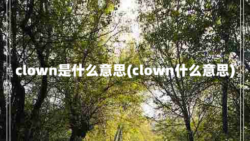 clown是什么意思(clown什么意思)