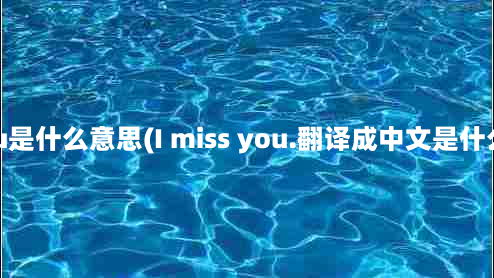 imissyou是什么意思(I miss you.翻译成中文是什么意思？)