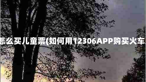 12306怎么买儿童票(如何用12306APP购买火车儿童票)