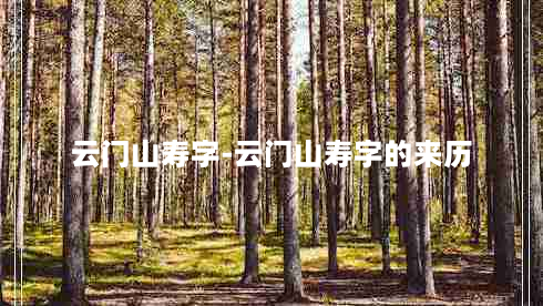 云门山寿字-云门山寿字的来历