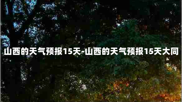 山西的天气预报15天-山西的天气预报15天大同