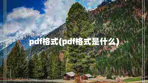 pdf格式(pdf格式是什么)