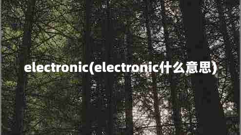 electronic(electronic什么意思)