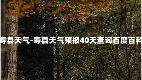 寿县天气-寿县天气预报40天查询百度百科