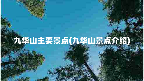 九华山主要景点(九华山景点介绍)