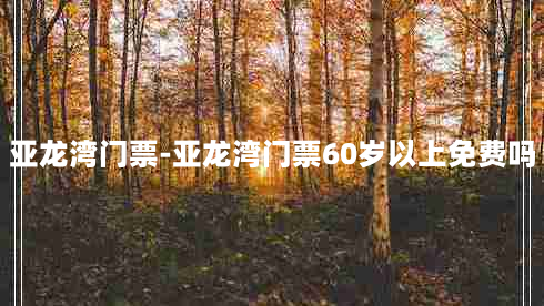 亚龙湾门票-亚龙湾门票60岁以上免费吗