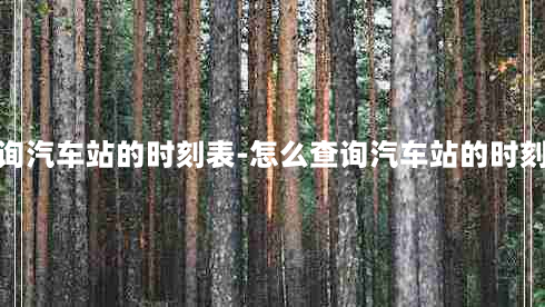 怎么查询汽车站的时刻表-怎么查询汽车站的时刻表信息