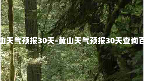 黄山天气预报30天-黄山天气预报30天查询百度