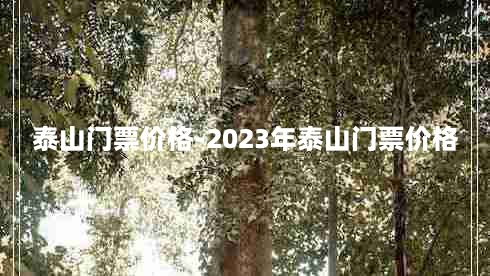 泰山门票价格-2023年泰山门票价格