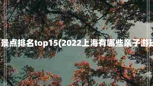 上海亲子游景点排名top15(2022上海有哪些亲子游玩的好地方)