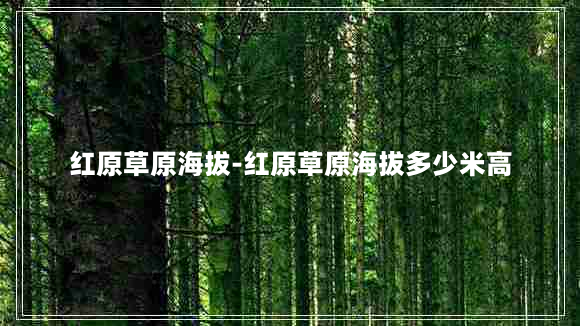 红原草原海拔-红原草原海拔多少米高