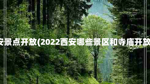 西安景点开放(2022西安哪些景区和寺庙开放了)